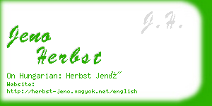 jeno herbst business card
